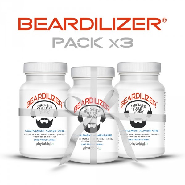Beardilizer - Pack 3 Flacons de 90 Capsules - Accélérateur de Pousse de Barbe