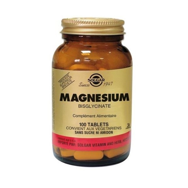 Solgar - Magnésium Bisglycinate - Relaxant et Anti Stress - 100 Comprimés