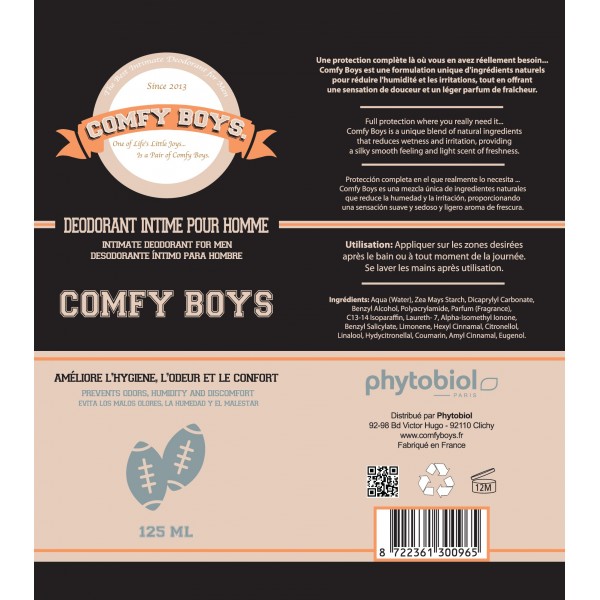 Comfy Boys - Pakkaus 3 Putket - Intiimi Deodorantti Miehille - 375ml