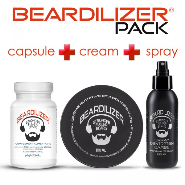 Pack Beardilizer Capsules, Spray et Crème