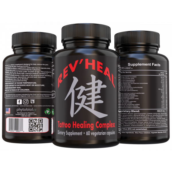 Rev'Heal - Tattoo Pain and Healing Management Complex - 60 capsules